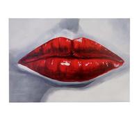 Tableau À L'huile, Lèvres, Peint À La Main À 100%, Toile De Décoration Murale Xl 120x85cm