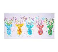 Tableau à l'huile, cerf II, peint à la main à 100%, toile de décoration murale XL 140x70cm