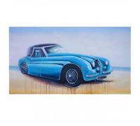 Tableau à l'huile, voiture ancienne, peint à la main à 100%, toile de décoration murale XL 140x80cm