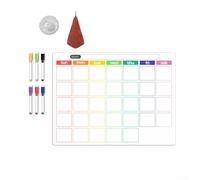 Tableau à message hebdomadaire pour réfrigérateur avec dos magnétique, PVC effaçable et encre à séchage rapide, livré avec ventouse et stylos pour tableau blanc pour une planification efficace (C)