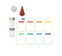Tableau à message hebdomadaire pour réfrigérateur avec dos magnétique, PVC effaçable et encre à séchage rapide, livré avec ventouse et stylos pour tableau blanc pour une planification efficace (B)