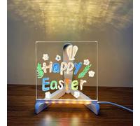 Tableau à message LED rechargeable en acrylique effaçable à sec avec 7 stylos de couleur et support, tablette lumineuse LED portable pour le traçage, tableau à dessin LED pour enfants, tableau
