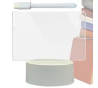 Tableau à message USB - Tableau mémo LED de 17,8 x 12,7 cm, lampe d'écriture créative, tableau d'affichage en acrylique transparent effaçable | Décoration de bureau d'ambiance moderne pour bureau