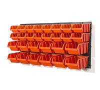 Tableau a outils avec boites de rangement 30 elements orange combinaison murale