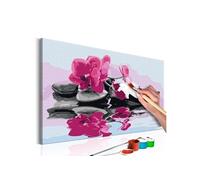 Peinture enfant Artgeist Tableau à peindre par soi-même - Orchidée et pierres zen dans un mirroir d'eau - 60x40 (11743)
