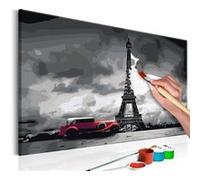 Tableau à peindre par soi-même - Paris (Limousine rouge) - 60x40 (11749)