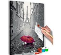 Tableau à peindre par soi-même - Paris (Parapluie rouge) - 40x60 (11750)