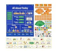 Tableau À Poches Pour Classe,Organisateur Calendrier Quotidien Avec Poches | Planning d'Activités Préscolaires pour Cartes de Lettres et Temps des Mots, Fournitures pour École à la