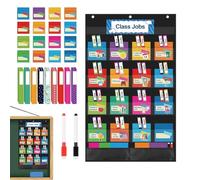 Tableau À Pochettes,Organisateur Pédagogique Coloré pour Enseignant,Organisateur Mural Visuel D'Emploi Du Temps - pour l'École Maison le Bureau les Activités et la Salle