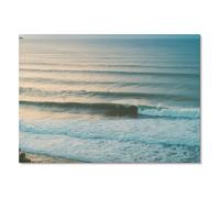 Tableau abstrait 297x210 Océan vagues horizon surfeurs par Visual Echo affiche moderne paysage mer décoration