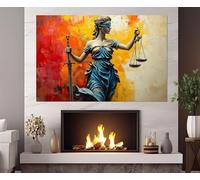 Tableau abstrait de la Dame Justice, décoration murale pour bureau d'avocat, affiches et impressions sur le thème de la justice, toile murale sur le thème de la justice (70 x 100 cm / cadre intérieur)