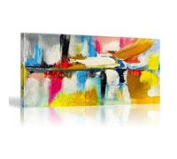 Tableau Abstrait Impression sur Toile Colorée de Peintures à l'huile sur Toile de Grande Taille Art Mural Moderne pour Décor de Salon Chambre Maison Affiche 70x100 cm Avec Cadre