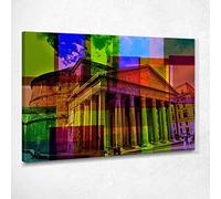 Tableau abstrait Rome couleurs sur le Panthéon tableau moderne impression sur toile as48, 100 x 70 cm