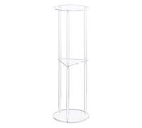 Tableau accent clair - Économiseur d'espace rond, table de chevet compacte moderne | Table utilitaire acrylique à 3 niveaux, table d'extrémité de chambre élégante 24x8x8 pouces, pièce de meubles de ma