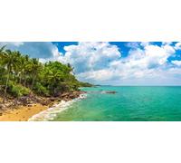 Tableau acrylique 140 x 60 cm : panorama de la belle plage tropicale par une journée ensoleillée (194410941)