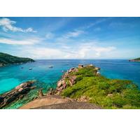 Tableau acrylique 50 x 30 cm : belle côte avec vague qui se trouve à Sandy Shore sur les îles de Similan Critting Welle Tropical Sea Similan Island n° 8 dans (214974370)