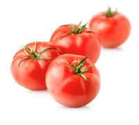 Tableau acrylique 60 x 60 cm : quatre tomates mûres isolées sur un fond blanc (193782806)