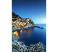 Tableau acrylique 80 x 120 cm : Village de Manarola sur les cliffs et les mers au sunet. Longue exposition (48097108)