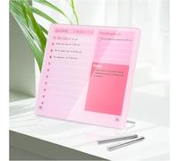 Tableau acrylique effaçable à sec avec support en métal 30 x 25 cm | Rose pâle, design sans cadre, planificateur de bureau, maison, école, tableau blanc de bureau