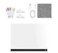 Tableau acrylique LED : affichage alimenté par USB, stylos à sept couleurs, contrôle tactile gradateur, panneau d'écriture transparent | Idéal pour la planification d'étude, le dessin des