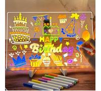 Tableau acrylique lumineux LED message, 7 couleurs de stylo, support réglable - transparent Multicolore PLANCHE A DESSIN