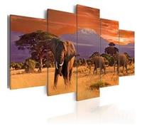 Tableau Afrique: éléphants-Taille L 200 x H 100 cm Imprimé G