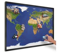 Tableau Aimanté pour Notes 100x70 cm | Cadre Noir | Cartographier le globe