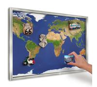 Tableau Aimanté pour Notes 60x40 cm | Cadre Doré | Cartographier le globe