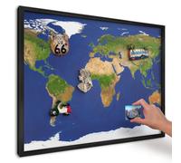 Tableau Aimanté pour Notes 70x50 cm | Cadre Noir | Cartographier le globe