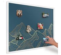 Tableau Aimanté pour Notes 80x60 cm | Cadre Blanc | minimalisme montagnard