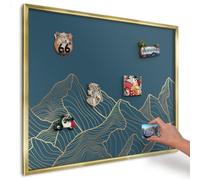 Tableau Aimanté pour Notes 80x60 cm | Cadre Doré | minimalisme montagnard