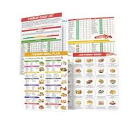 Tableau alimentaire Fodmap, recettes de planificateur nutritionnel laminé, tableau de liste des aliments diabétiques, tableau de planification des repas diabétiques, glucides, calories, index