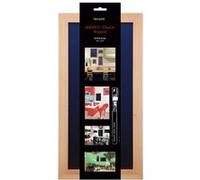 Securit Woody Tableau noir mural en teck 20 x 40 cm