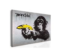 Tableau Arrête ou le singe va tirer (Banksy)-Taille L 60 x H 40 cm