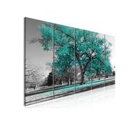 Tableau - Autumn in the Park (5 Parts) Narrow Turquoise - 225x90 Artgeist (872)