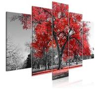 Tableau - Autumn in the Park (5 Parts) Wide Red - 100x50 Artgeist (876)