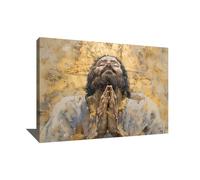 Tableau Avec Cadre De Jesus Christ - Decoration Religieuse Catholique - Toile Murale Chrétienne - Deco Murale Spirituelle - Tableau Jesus Pour Salon - Idee Cadeau Chretien (40x30cm)