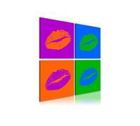 Tableau Baisers: Pop art-Taille L 80 x H 80 cm Imprimé G