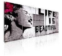 Tableau Banksy: Life is Beautiful-Taille L 225 x H 90 cm Imprimé