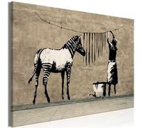 Tableau "Banksy - Washing Zebra on Concrete Wide" 60 x 90 cm Multicolore G