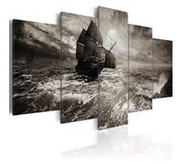 Tableau Bateau dans la tempête-Taille L 200 x H 100 cm Imprimé G