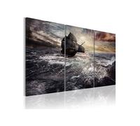 Tableau Bateau seul en mer-Taille L 60 x H 40 cm