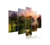 Tableau Bear in the Mountain (5 Parts) Wide-Taille L 100 x H 50 cm