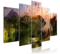 Tableau Bear in the Mountain (5 Parts) Wide-Taille L 100 x H 50 cm Imprimé G