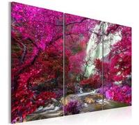 Tableau Beautiful Waterfall: Pink Forest-Taille L 90 x H 60 cm Imprimé