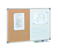 Tableau bivalent cadre aluminium - 120 x 90 cm