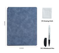 Tableau Blanc A4 En Cuir Réutilisable Avec Grill Effaçable,Bloc-Notes Effaçable Avec Stylet - Type Dark Blue