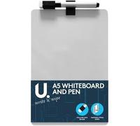 Tableau blanc A5 et stylo - avec bandes de fixation magnétiques | Petit mini tableau blanc effaçable à sec pour notes de travail | Tableau blanc magnétique portable pour enfants