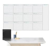 Tableau blanc annuel effaçable à sec - Calendrier mural effaçable à sec | Planificateur annuel, affiche non datée surdimensionnée non datée pour organiser et planifier la décoration