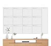 Tableau blanc - Calendrier annuel - Grand calendrier mural effaçable à sec et humide - Autorité de planification annuelle simple sans données, parfait pour le suivi des objectifs et le calendrier